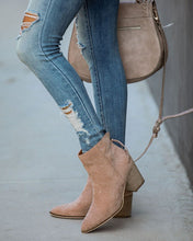 Load image into Gallery viewer, Curb Appeal Faux Suede Heeled Bootie - Taupe