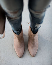 Load image into Gallery viewer, Curb Appeal Faux Suede Heeled Bootie - Taupe