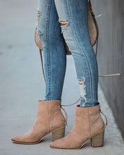 Load image into Gallery viewer, Curb Appeal Faux Suede Heeled Bootie - Taupe