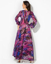 Load image into Gallery viewer, Plus Size Long Sleeve Tropical Maxi Dress