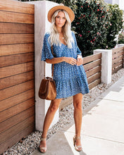 Load image into Gallery viewer, Hailey Polka Dot Babydoll Dress - Blue