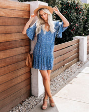 Load image into Gallery viewer, Hailey Polka Dot Babydoll Dress - Blue