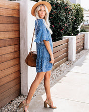 Load image into Gallery viewer, Hailey Polka Dot Babydoll Dress - Blue