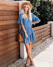 Load image into Gallery viewer, Hailey Polka Dot Babydoll Dress - Blue