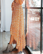 Load image into Gallery viewer, Sun’s Warmth High Low Pocketed Tie Maxi Dress