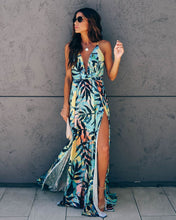 Load image into Gallery viewer, Enzo Tropical Slit Maxi Dress - FINAL SALE