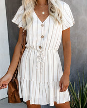 Load image into Gallery viewer, Kick The Dust Striped Ruffle Dress