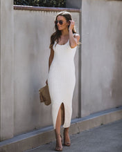 Load image into Gallery viewer, PREORDER - Desert Moon Cotton Ribbed Midi Dress - Oatmeal