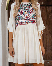 Load image into Gallery viewer, Boho Soul Embroidered Dress - Natural