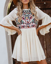 Load image into Gallery viewer, Boho Soul Embroidered Dress - Natural