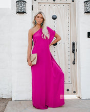 Load image into Gallery viewer, Blown Away One Shoulder Statement Maxi Dress - Fuchsia