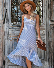 Load image into Gallery viewer, Contessa Striped Midi Dress - Blue/White