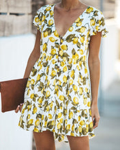 Load image into Gallery viewer, Lemonade Button Down Babydoll Dress