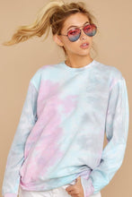 Load image into Gallery viewer, Blur The Lines Blue And Pink Tie Dye Sweatshirt