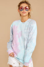 Load image into Gallery viewer, Blur The Lines Blue And Pink Tie Dye Sweatshirt