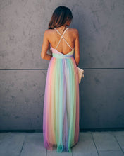 Load image into Gallery viewer, Wonderland Rainbow Striped Maxi Dress