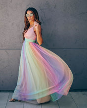 Load image into Gallery viewer, Wonderland Rainbow Striped Maxi Dress