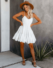 Load image into Gallery viewer, Cravings Cotton Ruffle Babydoll Dress - White
