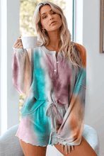 Load image into Gallery viewer, Womens Long Sleeve of 2 Piece Short Pajamas Set Nightwear Sleepwear Loungewear- Multicoloured