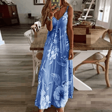 Load image into Gallery viewer, Bohemia Printed Spaghetti-neck Maxi Dress