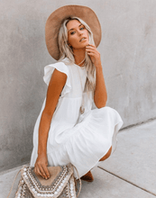 Load image into Gallery viewer, East Coast Pocketed Tiered Babydoll Dress - White