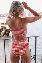 Load image into Gallery viewer, Red Gingham Smocked Bikini