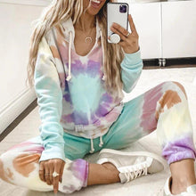 Load image into Gallery viewer, Fashion Tie Dye Hoodie Long Sleeve Lounge Set