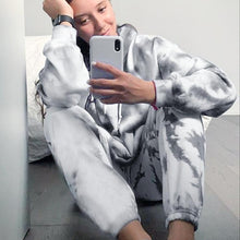 Load image into Gallery viewer, Hoodie Tie Dye Top And Drawstring Lounge Pants Set