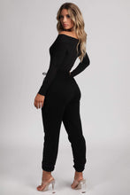 Load image into Gallery viewer, Malene V-Neck Ribbed Long Sleeve Bodysuit - Black
