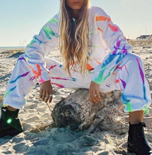 Load image into Gallery viewer, Lounge Wear Colorful Striped Print Casual Hooded