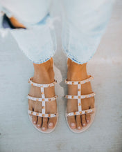 Load image into Gallery viewer, Treasured Gold Studded Sandal – Nude