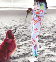 Load image into Gallery viewer, Lounge Wear Colorful Striped Print Casual Hooded