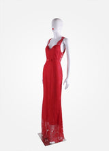 Load image into Gallery viewer, Lace Backless V-neck Sleeveless Evening Dress