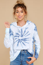 Load image into Gallery viewer, Retro Fantasy Blue Spiral Tie Dye Hoodie