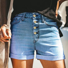 Load image into Gallery viewer, Women's Summer Jeans Hot Trousers With Folded Legs