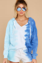 Load image into Gallery viewer, Boardwalk Overlook Blue Multi Tie Dye Hoodie
