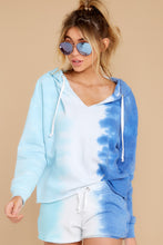 Load image into Gallery viewer, Boardwalk Overlook Blue Multi Tie Dye Hoodie