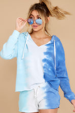 Load image into Gallery viewer, Boardwalk Overlook Blue Multi Tie Dye Hoodie