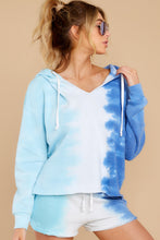 Load image into Gallery viewer, Boardwalk Overlook Blue Multi Tie Dye Hoodie