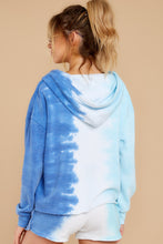 Load image into Gallery viewer, Boardwalk Overlook Blue Multi Tie Dye Hoodie