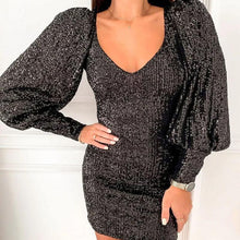 Load image into Gallery viewer, Peach metallic sequin dress