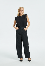 Load image into Gallery viewer, Eva Padded Shoulder Muscle T-Shirt and Pants - Black