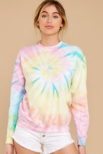 Load image into Gallery viewer, Blur The Lines Dreamsicle Spiral Tie Dye Sweatshirt