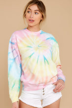 Load image into Gallery viewer, Blur The Lines Dreamsicle Spiral Tie Dye Sweatshirt