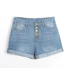 Load image into Gallery viewer, Women's Summer Jeans Hot Trousers With Folded Legs