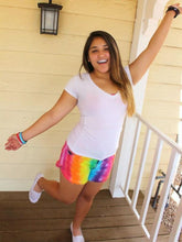 Load image into Gallery viewer, Women's Rainbow Tie-Dye Print Shorts
