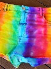 Load image into Gallery viewer, Women's Rainbow Tie-Dye Print Shorts