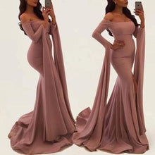 Load image into Gallery viewer, Elegant Party Evening Slim Long Sleeve Split Maxi Dresses