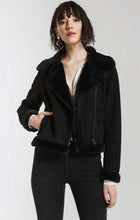Load image into Gallery viewer, Eva Faux Suede with Fur Moto Jacket By Rag Poets
