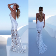 Load image into Gallery viewer, Sexy Solid Color Sleeveless Lace Backless Long Full Dress